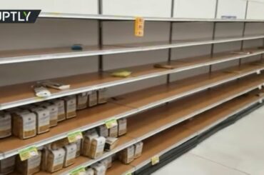 Empty shelves as coronavirus fears spark food shortages in northern regions of Italy