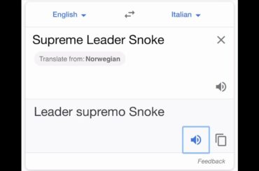 Supreme Leader Snoke in Italy
