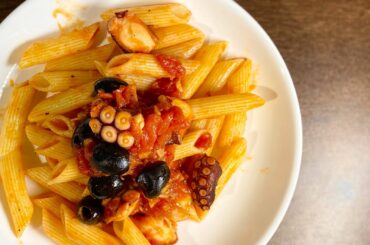 【イタリア編】タコのペンネ・アラビアータ　　　　【Italy】Penne Arrabbiata in Octopus