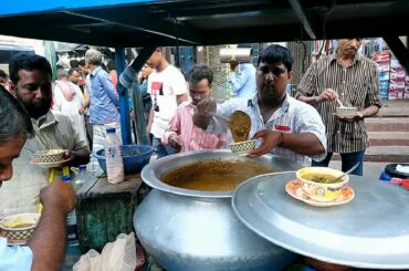 Big Brother Famous By Selling Roadside Street Food Special Haleem Recipe Tk 30 BD Street Food Dhaka