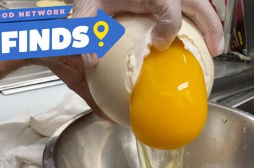 MASSIVE Ostrich Egg Breakfast (How It's Made) 🍳 Food Network Finds