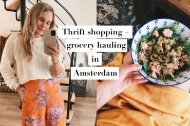 THRIFT SHOPPING, GROCERY HAUL, OUTFITS, WHAT I EAT | EXPAT IN AMSTERDAM | ANDREA CLARE
