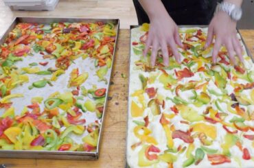 Italy Street Food. Preparing and Cooking Farinata, Focaccia, Pizza and More