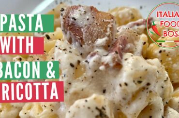 Pasta with bacon and ricotta