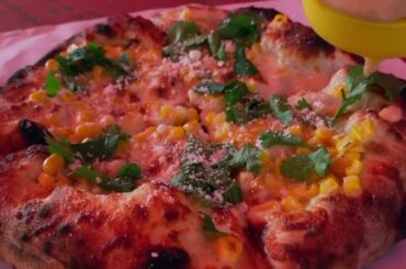 Simply Sweet makes Elote pizza at Michaelangelo’s Wood Fired Pizza