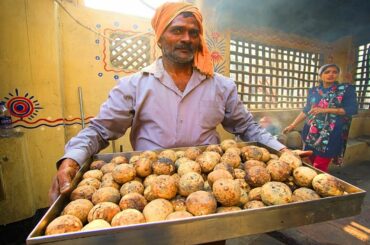 RARE Indian Food - COW DUNG BAATI!! Vegetarian Street Food in Varanasi, India + Ganga Aarti!