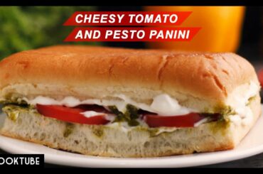 Cheesy Tomato & Pesto Panini | Tomato Cheese And Pesto Panini Recipe