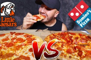 Dominos Pizza VS Little Caesars MUKBANG