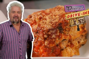 Guy Fieri Eats JUMBO Lasagna on #DDD | Food Network