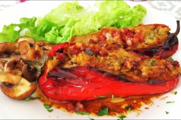 Pečene Punjene Rog Paprike / Stuffed Roasted Italian Peppers