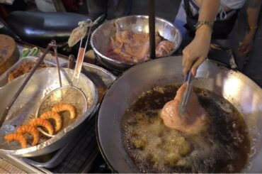 Thailand Street Food in Patong, Phuket. Banzaan Night Market