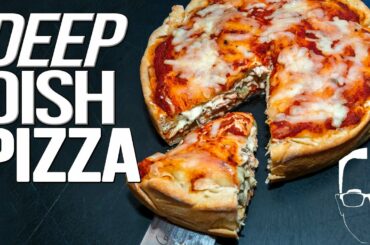 DEEP DISH PIZZA RECIPE (CHICAGO-STYLE) | SAM THE COOKING GUY 4K