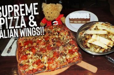 Coal Fired Pizza Challenge w/ Roasted Italian Wings & Chocolate Lasagna!!