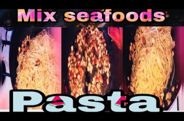 MIX SEAFOODS PASTA SPAGHETTI NO TOMATOE SAUCE | EASY&FAST TO PREPARE @HOME | ITALIAN TASTE
