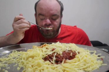 I’m back tagliatelle and bolognese mukbang (spaghetti and meat sauce) uk mukbang