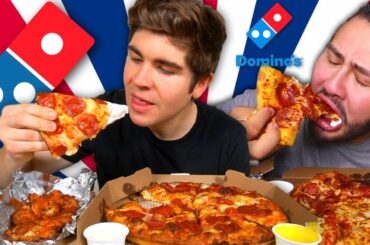 DOMINOS PIZZA + Hot Wings MUKBANG FEAST • STEVEN SUSHI FAVORITE MEAL!