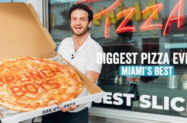 World's Biggest Pizza Pie at Pizza Bar in Miami! | Brunch Boys