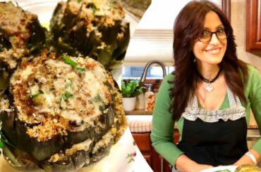 THE BEST ITALIAN STUFFED ARTICHOKES! SIMPLE INGREDIENTS! What’s for Lent Dinner? Barry and I taste