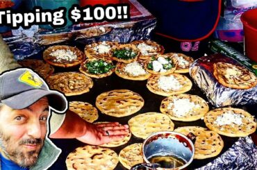ULTIMATE Mexican Street Food - Gorditas, Sopes & Migadas!! - Tipping $100 Dollars From SUBSCRIBERS!!