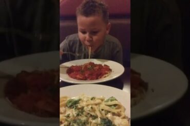 Eating in a italian restaurant