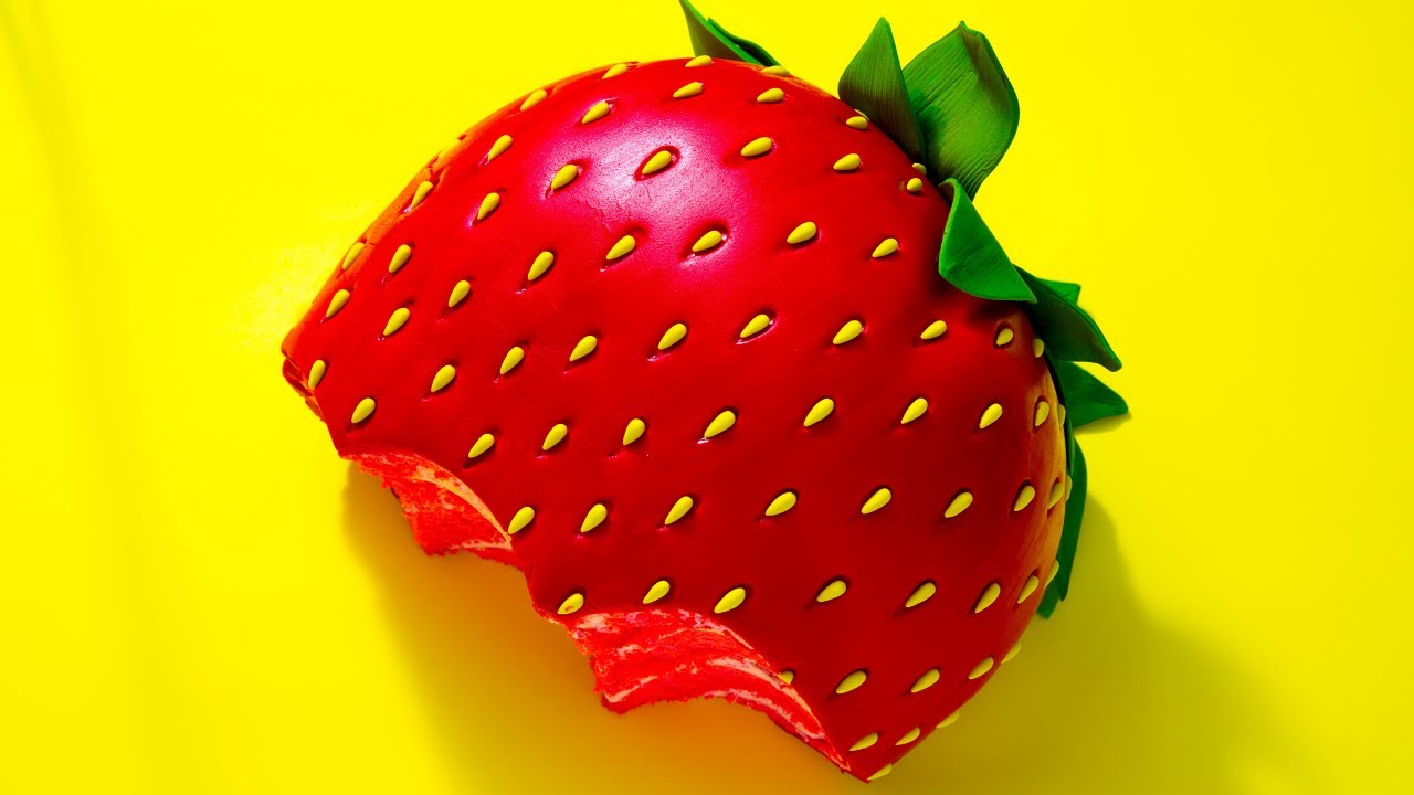 Giant Strawberry Made From Red Velvet CAKE, Buttercream, Fondant & MORE CAKE | How To Cake It Giant Strawberry Made From Red Velvet CAKE, Buttercream, Fondant & MORE CAKE | How To Cake It