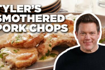The Best Smothered Pork Chops with Tyler Florence | Food Network