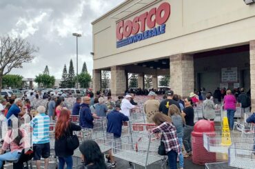 Amid coronavirus panic, customers pack stores for household essentials and food