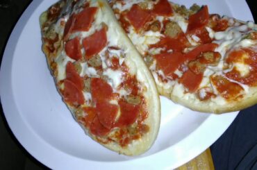 Three meat pizza my lunch today yummmm