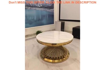 Deal Italian style modern marble coffee table large round luxury living room Nordic stainless steel