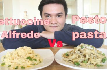 Pesto pasta vs Fettuccine pasta | Italian pasta | 001