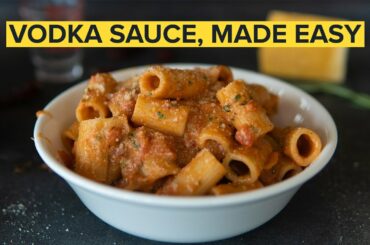 how to make the EASIEST PASTA WITH VODKA SAUCE at home