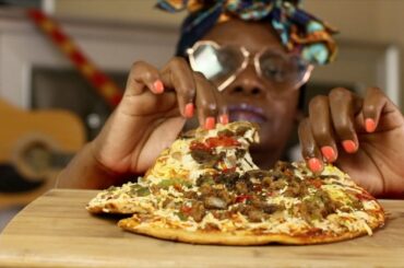 Trying Daiya Italian Sa-usage Supreme Pizza ASMR Eating Sounds