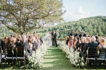 Fall destination wedding between the vineyards