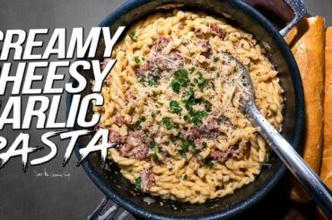CREAMY CHEESY GARLIC PASTA | SAM THE COOKING GUY 4K