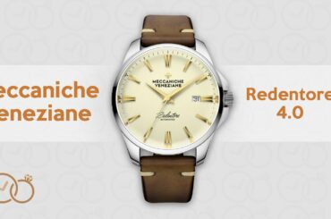 Meccaniche Veneziane Automatic Watch Redentore 4.0 Champagne with Italian Leather Strap 1301003
