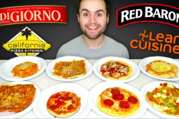 Trying every MICROWAVEABLE Pizza! BEST & WORST! - DiGiorno & MORE!