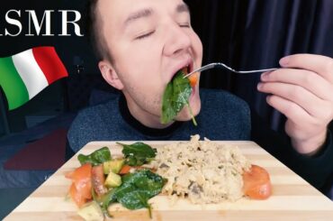 Asmr Italian Food | Chicken spaghetti and fresh salad mukbang | 2 chips