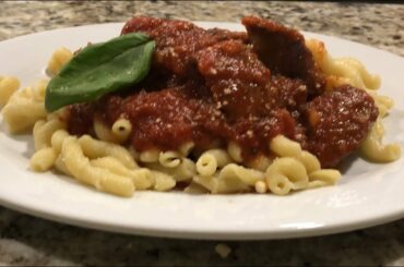 Italian sausages with pasta