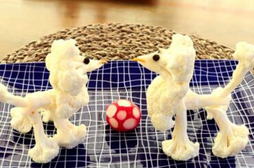 Vegetable Carving Cauliflower Dog - Food Art Animals Videos