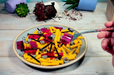 Making Garlic Veggie Pasta From Repair Tools ASMR 4K - How Cook