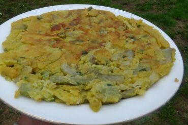 chickpea flour omelette with artichokes vegan recipe