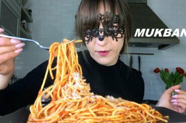 MUKBANG ITA: MANGIO PASTA.SPAGHETTI AL POMODORO (RICETTA FATTA IN CASA) EATING SHOW ITALIANO