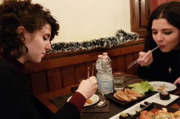 An Indonesian, Eating Korean Food, in Italy! What a perfect combination! :D