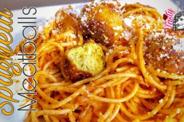 CHICKEN MEATBALLS | SPAGHETTI  RECIPE | ITALIAN SPAGHETTI & MEATBALLS | TASTY FLAVOURS |