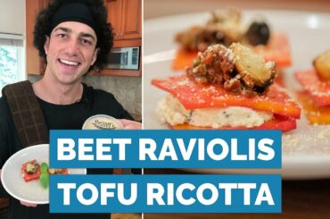 Beet Ravioli w/ Sundried Tomato Tapenade