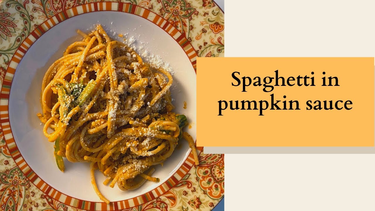 Whole Wheat Spaghetti And Spinach In Pumpkin Sauce Whole Wheat Spaghetti And Spinach In Pumpkin Sauce
