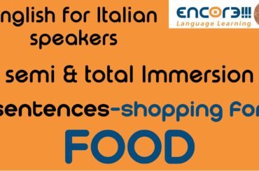 Italian speakers: Learn English Phrases to Shop for Food (uses Encore!!! Language Learning App).