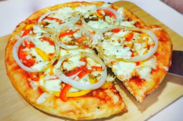 Pizza recipe without oven|Chicken Pizza Recipe|Pizza dough|Start to finish pizza recipe with dough|