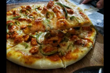 Tandoori pizza without oven | pizza dough | pizza sauce | thin crust pizza | homemade cheesy pizza