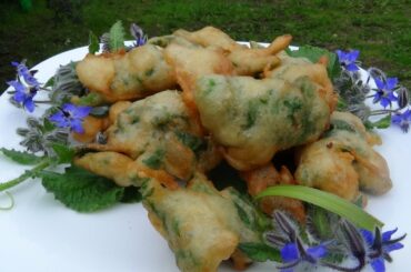 vegan borage in batter fried 🍀Vegetarian family diary🍀